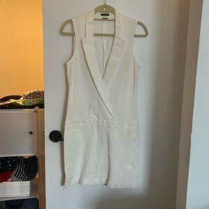 Theory white sleeveless dress with pocket detail